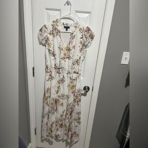 Tahari Cream Floral Maxi Dress
